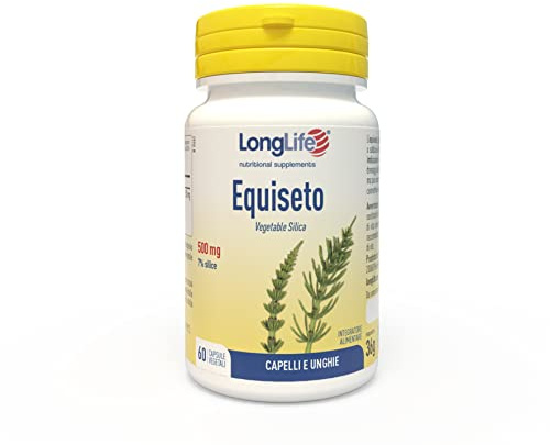 LongLife® Equiseto 500mg | Integratore titolato al 7% in silice | Benessere di unghie e capelli | Drenaggio dei liquidi | Fino a 2 mesi di trattamento | Vegano e senza glutine