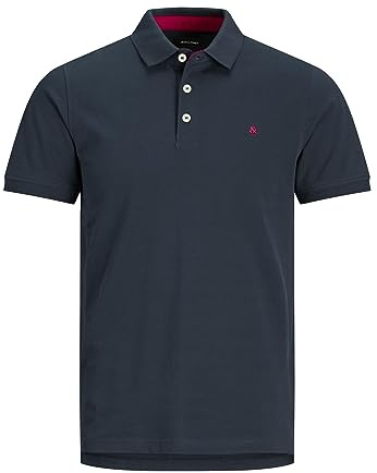 JACK & JONES herr Polotröja jjepaulos polo s noos, Marinblå blazer/detalj: tonal/True Red/Slim, L