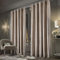 always4u Rideaux de Velours Écrasé, Rideau à Rayures, Filtrage de la Lumière et Isolation Thermique, Magnifique et Classique, pour Salon, Chambre à Coucher, Villa, Champagne, 140x260cm, Lot de 2