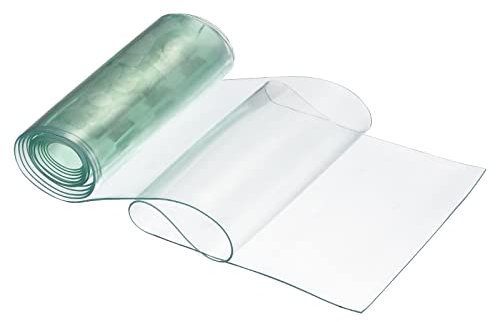 PATIKIL Plastic Vinyl PVC Strip Door Curtain, 7.2 Length x 7.3 Width Windproof Plastic Vinyl Strip Curtain for Freezer Cooler Home Mall Warehouse, Clear Green
