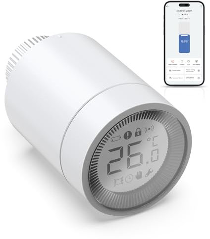 Putogesafe Smart Heizkörperthermostat mit LCD-Display, Heizungsthermostat Batteriebetrieb, Temperaturregelung, Zigbee Thermostat Benötigt Tuya Zigbee Hub, Programmierbare Thermostate