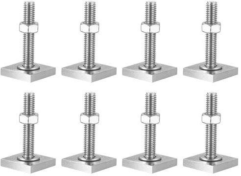 SiGuLiKeJi 8 Pcs T Track Bolts, M6 x 35 mm Roof Rack Bolts, T Track Adapter Bolt, T-Nut Adapter T Slot Bolt, T-slot Adaptor Bolts and Nuts Set with Washers, for Roof Rack Rail Carrier(M6, Square)