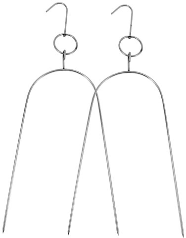 2 Pièces Support de Brochettes de Barbecue Inoxydable Lot de Hanger Multifonction pour Grill pour Poulet Bbq