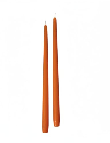 Cereria Di Giorgio - Confezione da 6 Candele Coniche - Colore Terracotta - Diametro 2,2 cm Altezza 40 cm - Durata 14 ore - Standard per Candelabri