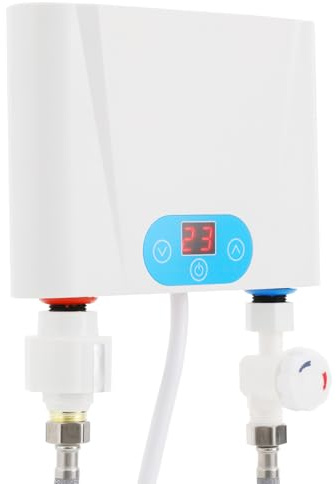 Scaldabagno istantaneo 5500 W - Scaldabagno elettrico con schermo LED touch - Scaldabagno istantaneo - Temperatura regolabile - Impermeabilità IPX4 - Mini scaldabagno sotto lavandino - Per cucina