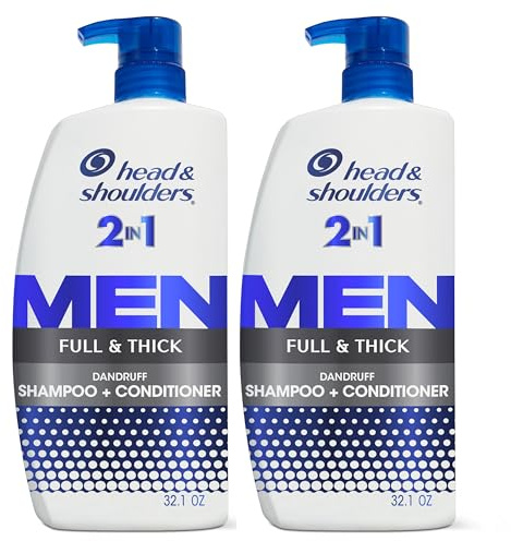 Head and Shoulders Shampoo, Anti Dandruff Treatment and Scalp Care, Full and Thick, 32.1 fl oz, Twin Pack
