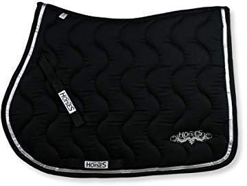 Horses Glam Sattelunterlage SCHWARZ