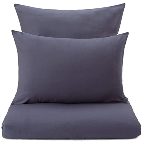 URBANARA Montrose Flannel Bed Linen Pillowcase 100% Cotton 70 x 90 cm Grey