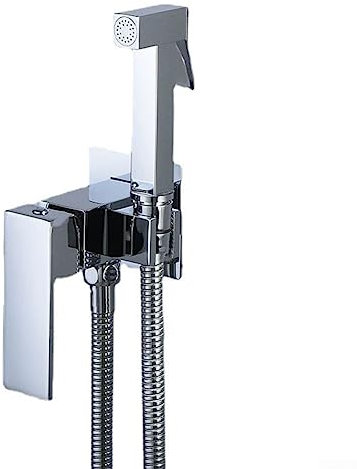 Bidet Robinet Laiton Douche Robinet Rondelle Mélangeur Froid Eau Chaude Mélangeur Grue Carré, Chrome