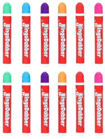 evelay Bingo Dabbers - Set di 12 pennarelli a colori misti per biglietti da bingo