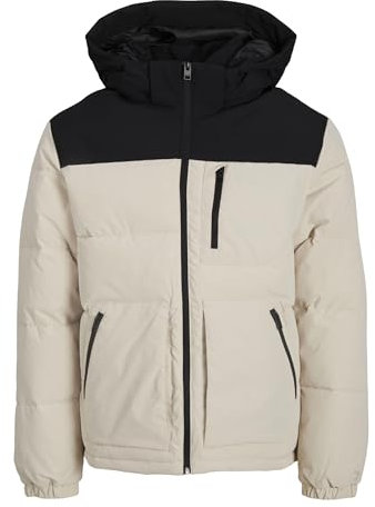 JACK & JONES Mens Jjeotto Sn Puffer, Cream - Black, L UK