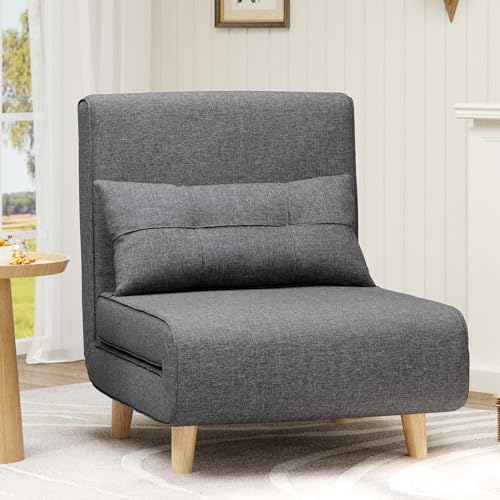 Bealife Relaxsessel, Klappbarer Schlafsessel, Fernsehsessel Relaxsessel mit Liegefunktion, Liegesessel fürs Wohnzimmer, Schlafzimmer,Dunkelgrau