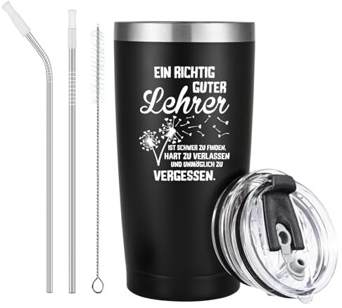 Livole lärarpresent, lärare avskedsgåva, dubbelvägg 600 ml kaffe att gå mugg