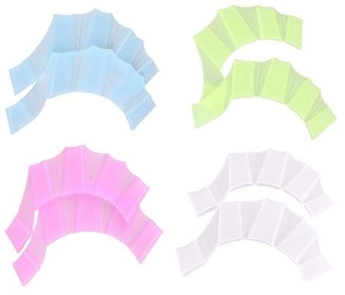 Wenyue 4 Paar Silikon-Schwimmtrainingshandschuhe Handpaddel Schwimmflossen Schwimmflossen Trainingshandschuh Schwimmhandschuhe Mit Schwimmhäuten Schwimmtrainingsgeräte für Erwachsene und Kinder