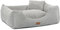 HAUSITY Hundebett mit kleinem Kissen - Weiche Hundeliege - für Mittelgroße und Große Hunde - Bequemes Hundesofa, Hundebett Waschbar - Hundebett Velours Grau - 80x70x20cm