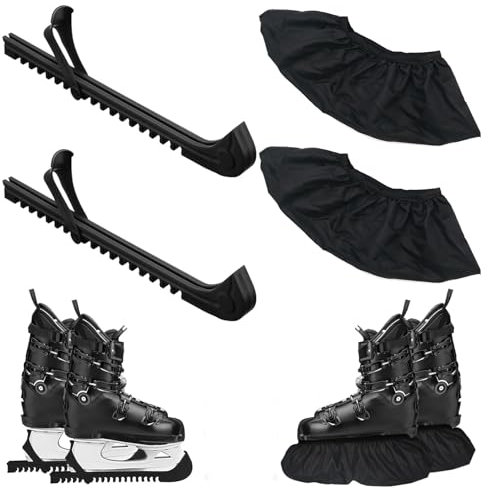 2 Paar Kufenschoner Schlittschuhe,Verstellbarer Schlittschuhschutz,Kufenschoner Eiskunstlauf,Schutzbezug für Schlittschuhe Hockey,Schlittschuhe Schoner,Schlittschuhprotektoren für Erwachsene Kinder