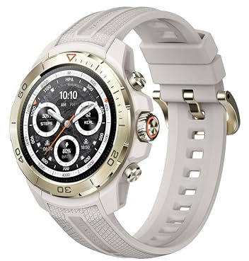 Mibro GS Explorer Montre GPS Multisports Connectée Homme Femme 1.32, Fitness Watch with Sommei Cardiaque GPS Baromètre Surveiller SpO2 Boussole, Étanche 10ATM (Désert Blanc)
