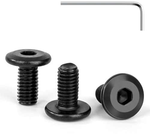 Tunejoy 30 Pièces Vis à Tête Plate M5 x 10 mm Noir Vis à Six Pans Creux en Acier Inoxydable A2 V2A Boulons de Meubles Hexagonale avec Clé Allen Filetage Complet