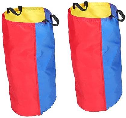 Toyvian 2pcs Boys and Girls Potato Sack Race Bags Outdoor Field Day Games for Children, Patchwork Jumping Bags for Family Sports and Sensory Training Activities