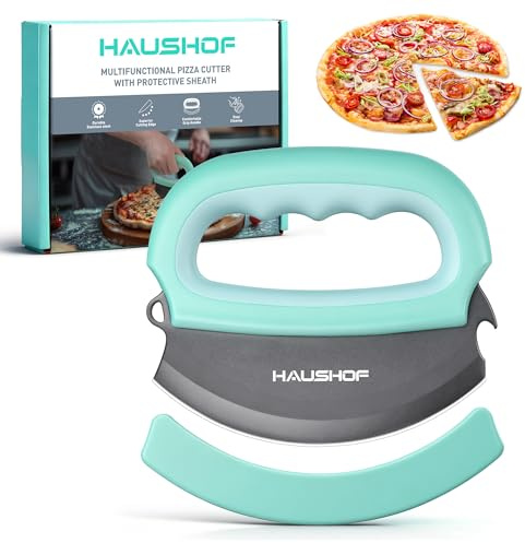 HAUSHOF Pizza Cutter with Cover, Stainless Steel Blade with Bottle Opener
