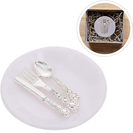 KONTONTY 6 Set Mini Forchette Cucchiai Stoviglie Miniatura Bambini Posate Miniatura Casa Giocattoli Ruolo