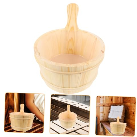 VICASKY Wood Barrel Sauna Water Bucket Set for Home Sauna Room