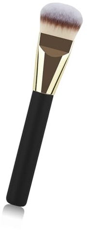 Pincel en polvo inclinado para superficies anguladas para mezclar crema líquida y polvo suelto, corrector