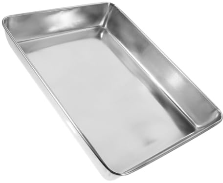 FONDOTIN Multifunctional Stainless Steel Pigeon Bath Tub Deep Bird Bath Container with Smooth Rounded Edges for Safe Bathing in Bird Cages Suitable for Pigeons