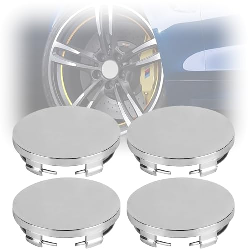 Tkxjry 4 Piezas Embellecedor para Llantas, 60mm Tapas para Llantas, Tapas de Rueda de Centro, OD 60mm ID 56mm, Embellecedor para Llantas Tapacubo Universal, para Llantas Coche Tuning (Plata)