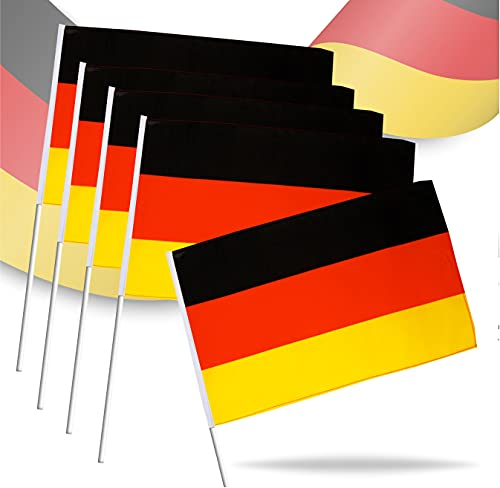 Deutschland Adler Flagge - EM 2024 Fahne - Fanartikel - strapahrzierfähiges Polyester & Metallösen (24x Fahnen 40cm)