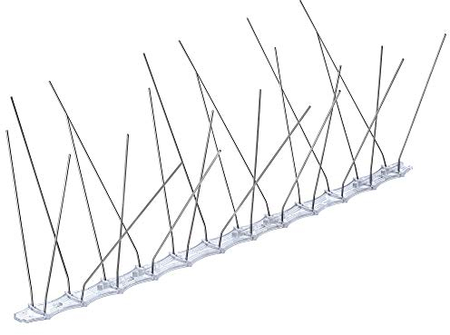 KADAX Défense Contre Les Pigeons, Pics à Pigeons, 3 mètres, 9 pièces, Pics à Oiseaux en Acier Inoxydable et Polycarbonate, défense Contre Les Oiseaux avec Points de Rupture