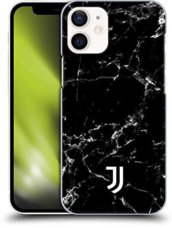 Head Case Designs Officially Licensed Juventus Football Club Black 2 Marble Hard Back Case Compatible With Apple iPhone 12 Mini