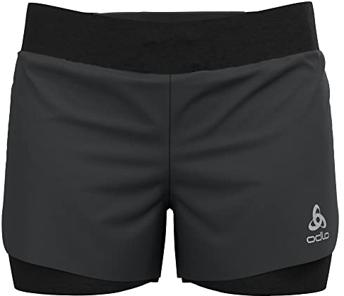Odlo Laufhose Damen Kurz Zeroweight 3 Inch I Laufshort 2 in 1 I Sporthose