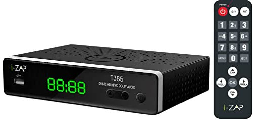 Decoder Digitale Terrestre 2025 - iZAP Decoder DVB-T2, HD 1080P HEVC Main 10 Bit, HDMI CEC TV | Uscita HDMI/AV e USB Multimediale, Telecomando incluso