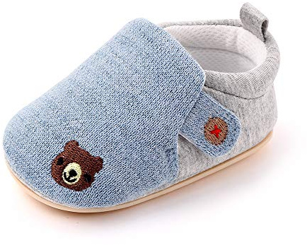 Cheerful Mario Scarpine Primi Passi Prima Infanzia Pantofola per Neonato Suola Morbida Traspirante Blu 6-12 Mesi