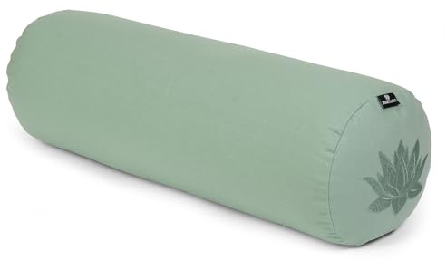 Yoga Studio Lotus, cuscino per yoga con imbottitura in gusci di grano saraceno biologico, certificato GOTS), rivestimento esterno rimovibile e lavabile in cotone biologico, ideale per yoga,