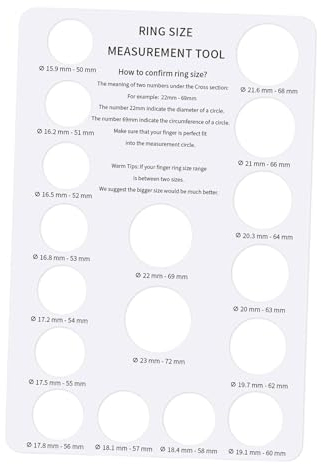 Baoblaze Ringgrößenmessung aus Pappe, für Schmuck, Ringgröße, praktisches Ringgrößen-Werkzeug, Ringmesswerkzeug für Männer und Frauen, Jubiläumsring, EU Größe