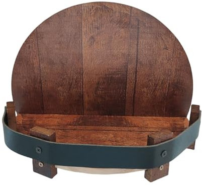 Wine Racks Tall Whiskey Barrel Shelf Hand Crafted Liquor Bottle Display Silicone Wall Mounted Wine Rack Table Vintage Round Wine Shelf Wine Bottle Round Shelf Wall Small Can (Brown, 30x30x15cm)