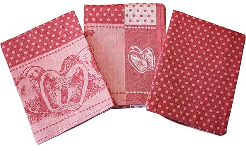 Tibex Handtuch Zora 50x70 Rot, Handtücher Set aus Baumwolle, Badetuch, Dustuch, Gästehandtücher, Kinder Handtücher, Geschenkset