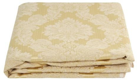 SaRani Tessuto Jacquard Broccato Fantasia Floreale Oro, Stoffa Damascato per Arredo Casa Tovaglie Cuscini Tendaggi H 280 CM (Metro 100x280 cm)