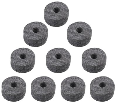 10Pcs Drum Cymbal Felt Pads Soft Washer Replacement Accessories for Drum Set Percussion Instrument(Grey)