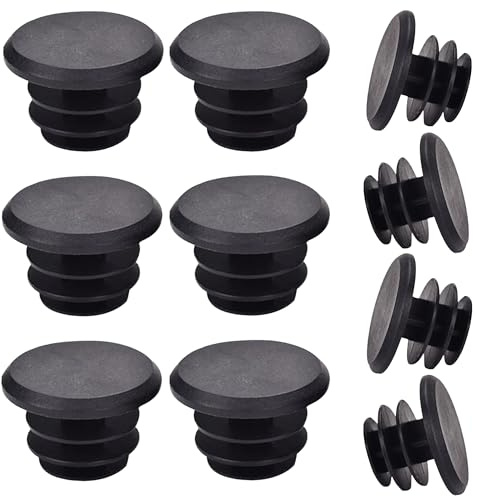 Amllaing 10 Piezas Tapones de Manillar para Bicicleta de Carretera, Tapones de plástico para Bicicleta de Carretera, Tapones de Extremo de la Barra del Manillar de la Bici, Accesorios - Negro