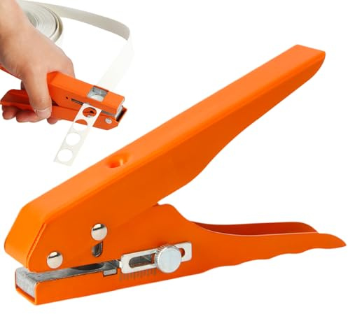 Gacqpli Håltång, 8 mm kantband med ett hål – robust justerbart skruvskydd för tunt träpapper kort hårt folie läder PVC