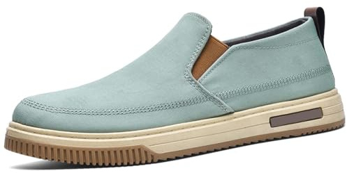 Chaussures de loisirs pour homme - Grande taille - Avec étrier - Antidérapantes - Semelle souple - Chaussures de sport légères pour la vie quotidienne et les voyages, vert, 40 EU