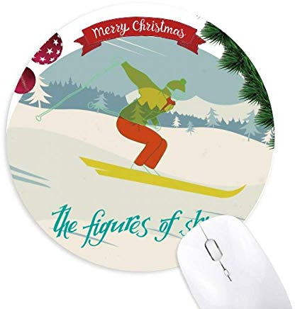 sports d'hiver ski board illustration de ski tapis de souris en caoutchouc de sapin de noël