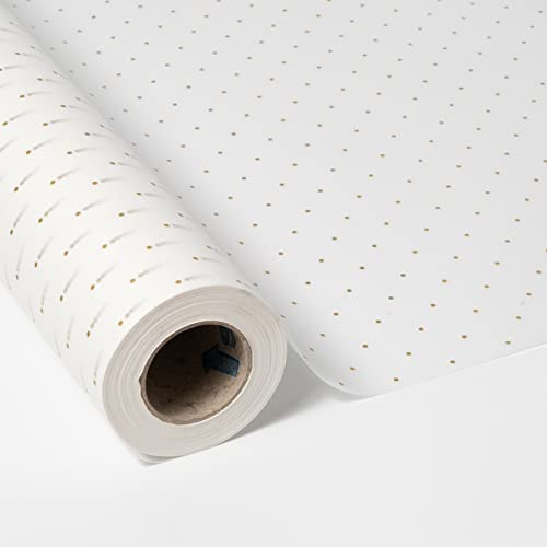 PAKOT – Papel Seda con Puntos Dorados 70 cm x 100 m – Bobina para Envoltorio y Packaging Premium – Ideal Tiendas, Ecommerce y Manualidades