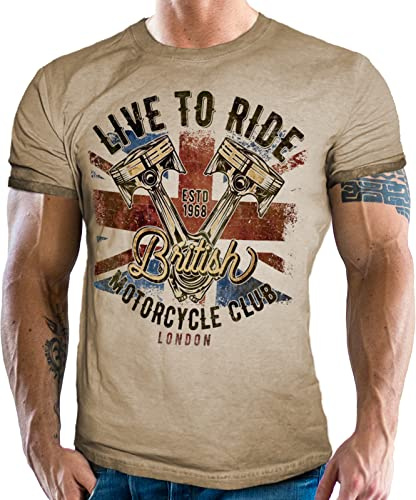 Vintage Retro Biker T-Shirt Used Look - British Motorcycle Club London 2XL