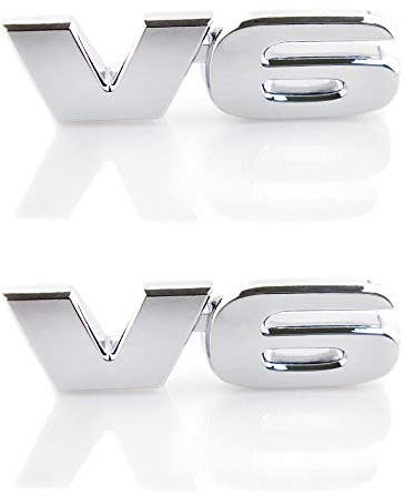 2 Stück V6 Edition Emblem Anwendbar für alle Fahrzeugtüren Karosseriegepäck und andere Gegenstände (Silber)