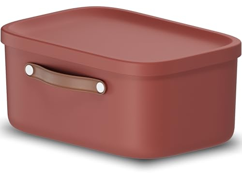 Rotho Maloja Aufbewahrungsbox 12 l, Kunststoff, rot, 12 (39.5 x 26.5 x 17.7 cm)