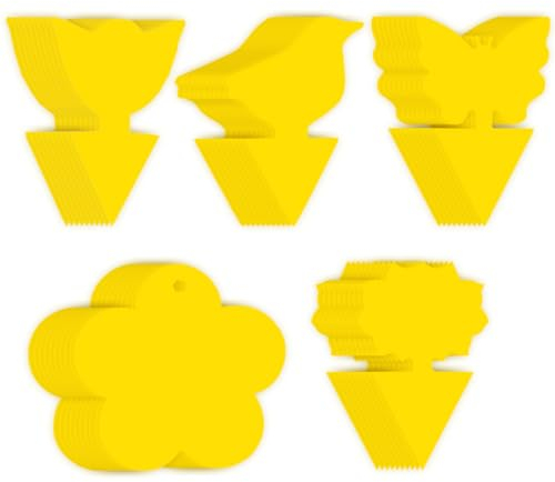 YOYEAH 50 st gula klistermärken, bekämpa myggor – naturlig skadedjursbekämpning med nematoder och gula tavlor för balkong, trädgård och inomhusväxter – effektiv fruktflugfälla och insektsfångare